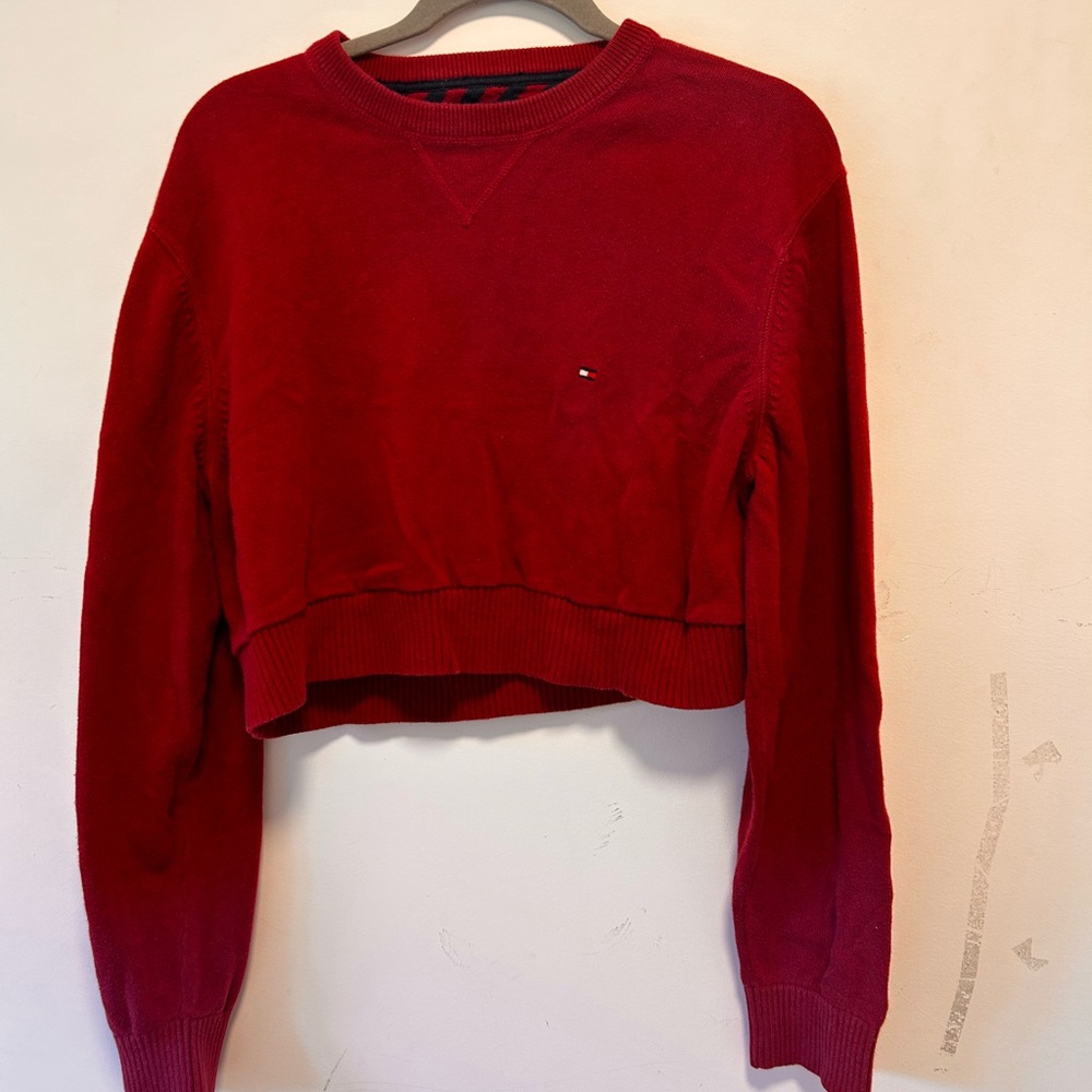 Vintage Tommy Hilfiger Red Cropped Sweater